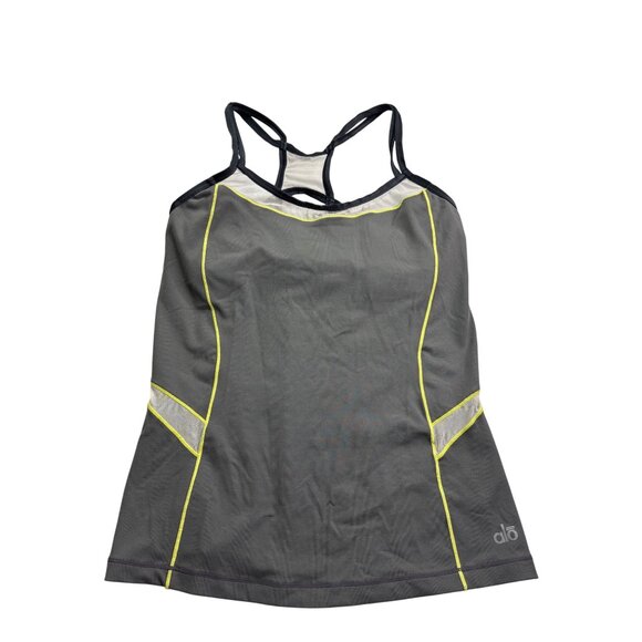 Alo Womens Athletic Tank Top Yoga Racerback Sheer Inserts S - Picture 1 of 6